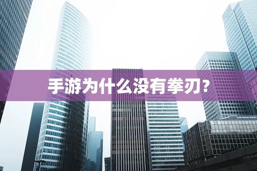 手游为什么没有拳刃？