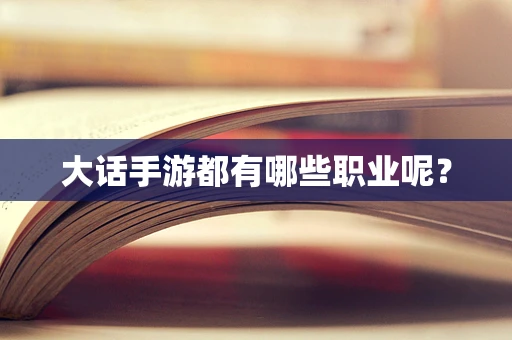 大话手游都有哪些职业呢？