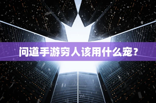问道手游穷人该用什么宠？