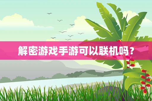 解密游戏手游可以联机吗？