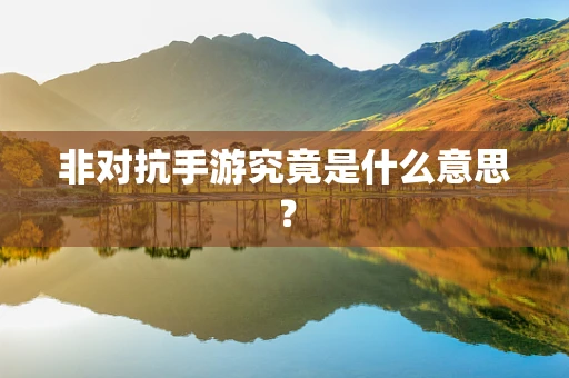 非对抗手游究竟是什么意思？