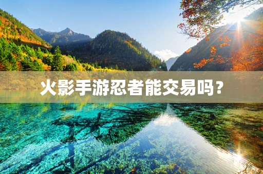火影手游忍者能交易吗？