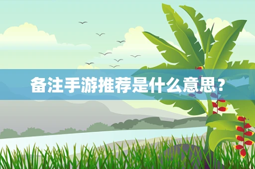 备注手游推荐是什么意思？