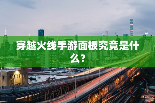 穿越火线手游面板究竟是什么？