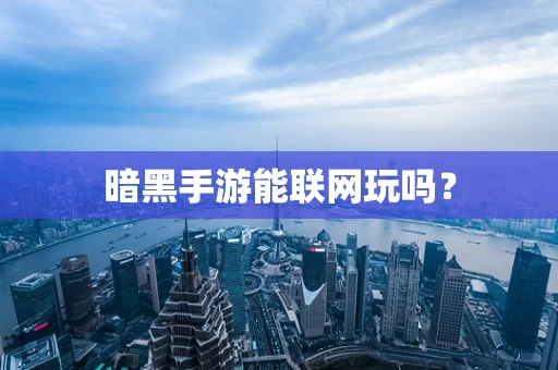 暗黑手游能联网玩吗？
